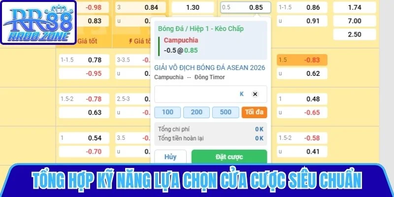 Kỹ năng lựa chọn cửa cược siêu chuẩn