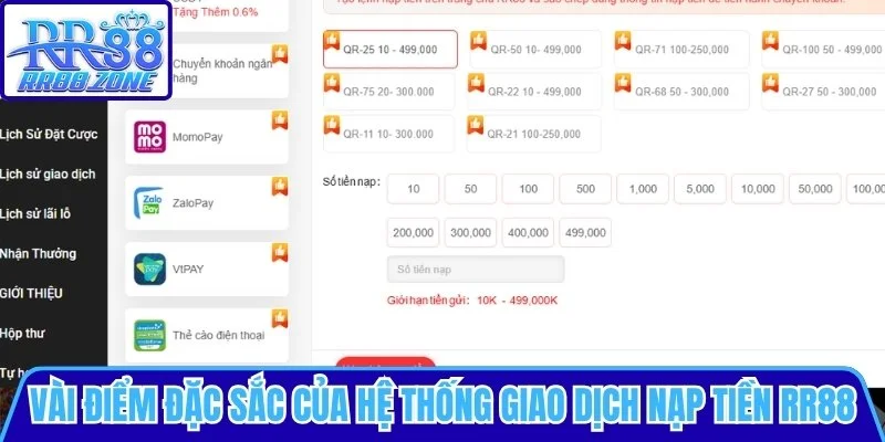 Vài điểm đặc sắc của hệ thống nạp tiền RR88